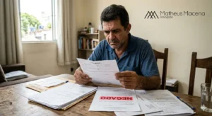 pessoa segurando carta de auxílio-doença negado após perícia do INSS